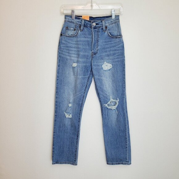 Levi's 501 Premium Denim women's distressed jeans - Picture 1 of 11